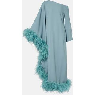 Taller Marmo Ubud Extravaganza feather-trimmed gown - blue - XXS
