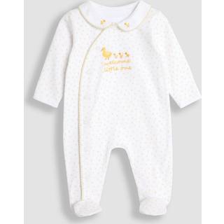 Jojo Maman Bébé JoJo Maman Bébé White Welcome Little One Collar Sleepsuit