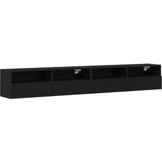 TV vægskab 2 pcs Sort eg 100 x 30 x 30 cm Konstrueret træ
