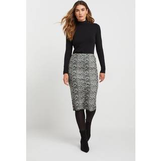 Lts Tall Beige Brown Leopard Print Pencil Skirt 22-24 Lts | Tall Women's Midi Skirts