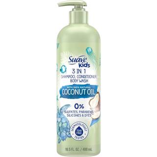 Suave Kids Naturals 3i1 Shampoo Conditioner Body Wash Kids 3 i 1 med kokosolie Dermatologtestet og rivefri Shampoo Conditioner Bodywash 16,5 oz