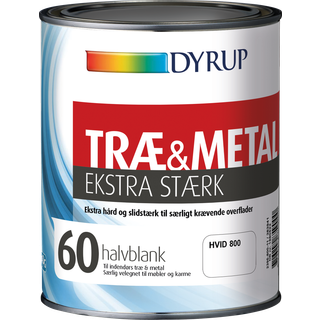 DYRUP Træ & Metal maling Ekstra Stærk Glans 60 Halvblank 1 Liter - 1 liter - Base 10