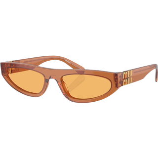 Miu Miu Kvinde MU 07ZS 15T0B7 Solbriller Acetat Brun Gul Geometrisk Normal