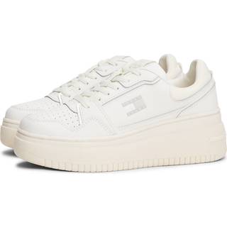 Platform Retro Basketball Trainers With Leather
