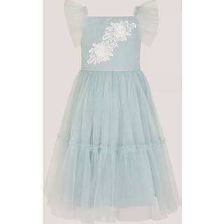 Monsoon Monsoon Green Eva Floral Embroidered Tulle Dress