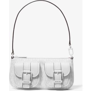MK Zoe Small Signature Logo Convertible Pochette - White - Michael Kors - ONE SIZE