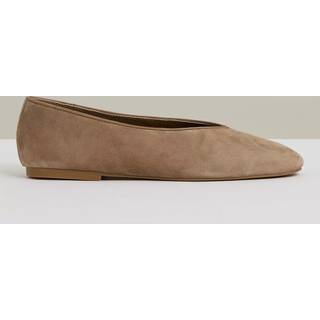 Reiss Reiss Taupe Amelia Leather Rounded-Point Toe Ballet Flats - EU 40 (UK 7)