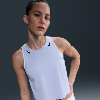 Kort Nike AeroSwift Dri-FIT ADV-løbetanktop til kvinder - grå - XS (EU 32-34)
