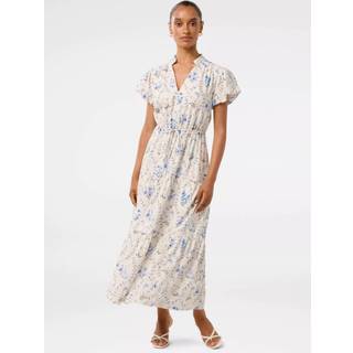 Forever New Forever New White Jacqueline Petite Puff Sleeves Tiered Midi Dress