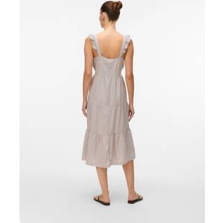 VERO MODA Vmlinn Sl Calf Button Dress Moon Rock Detail:melange S