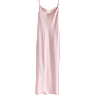 Next Dusky Pink Satin Cowl Neck Wedding Guest Bridesmaid Maxi Dress - EU 44 (UK 16)