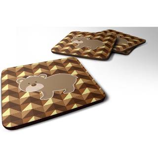 """" Caroline's Treasures Bear Foam Coaster Set på 4 3,5 multicolor """"