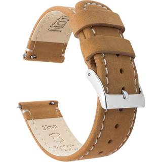 23mm Gingerbreadlinen Barton Quick Release Top Grain Leather Watch Band Strap