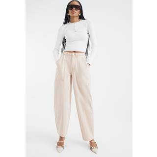 River Island River Island Cream Barrel Denim 100% Cotton Trousers