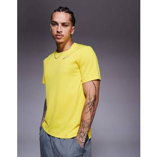 Nike Dri-Fit UV Miler T-shirt til herre XL - Gul, let og svedtransporterende til løb