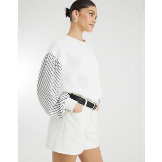 River Island Stribet Sweatshirt med Hybridærmerxsmall