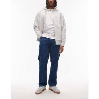 Whiskered Relaxed Straight Leg Jeans