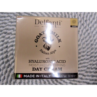 Delfanti-Milano GEDEMLK med HYALURONSYRE Fugtgivende og opstrammende DAGCRME Ansigts- og nakkefugtighedscreme fremstillet i Italien