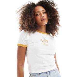 Vans Women's De La Vans Ringer Tee T-shirt Damer størrelse XL farve hvid