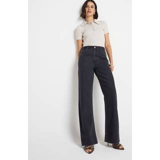 River Island River Island Black Petite High Rise Relaxed Straight 100% Cotton Jeans