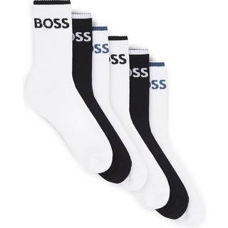 BOSS 6-Pack QS Stripe Classic Crew Socks, White - 43-46