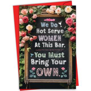 NobleWorks hysteriske valentinsdag lyk?nskningskort med 5 x 7 tommer konvolut (1 kort) Serv?r kvinder C10917VDG