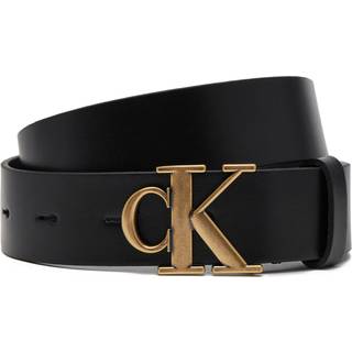 Leather Logo Belt - Black - 90 cm