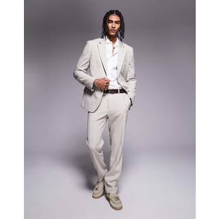 River Island River Island Brown Chrome Slim Neutral Suit Trousers
