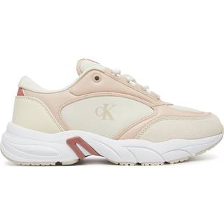 Faux Leather Trainers - Beige - EU 41