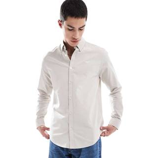 Threadbare Threadbare Stone Oxford Long Sleeve Shirt