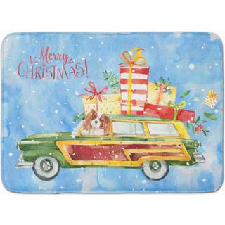 """" Caroline's Treasures Merry Christmas Blenheim Cavalier Spaniel Machine Washingable Memory Foam Mat Doormats Multicolor """"