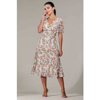 Jolie Moi Jolie Moi White Petite Petite Chiffon Pleated Midaxi Dress - 12 P