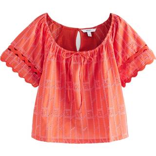 Next Broderi Boho Kortærmet Ric Rac Top