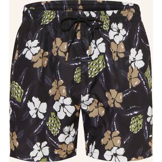 BOSS Black Herren Badeshorts schwarz Mikrofaser floral,Mit Prints