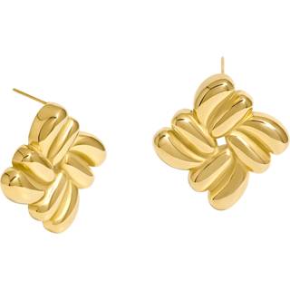 Jon Richard Jon Richard Gold Tone Large Ridged Stud Earrings