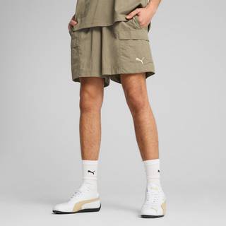 Men&#39;s Puma WARDROBE Essentials Relaxed Cargo Shorts 6&#34;, Brown, Size XL, Clothing - Velvet Moss - XL