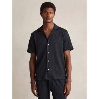 Reiss Reiss Elio Wave-Jacquard Cuban-Collar Skjorter - XX-Large