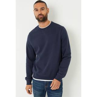 Threadbare Threadbare Navy Mock Crew Neck Sweatshirt
