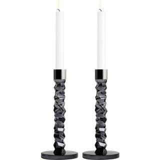 Orrefors Carat lysestage 2-pak antracit 24,2 cm