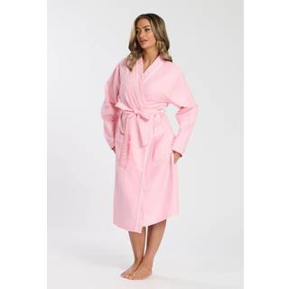 Loungeable Loungeable Light Pink 100% Cotton Waffle Robe