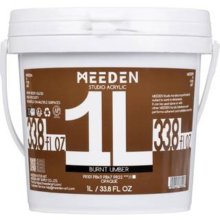 MEEDEN Br?ndt Umber Akrylmaling: 1 L /33,8 oz Heavy Body Gloss Ikke-giftig - Tykke kunstmaling til l?rredsh?ndv?rk Tr? Metal Plastv?g