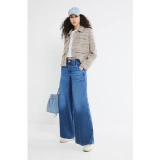 River Island Low Rise Palazzo Brede bukseben 100% JeansEU 36 Lang (UK 8 L)
