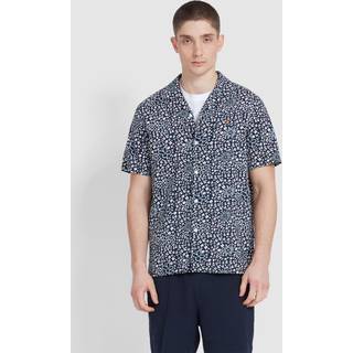 Farah Landon Print Revere Shirt Navy