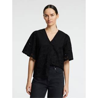 Dahlia Broderi Skjorte, Black, 42
