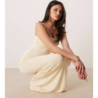 Gina Tricot-maxi slip dress-Lange kjoler-Gul-XS-Dame