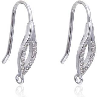 20stk ADABELE Autentisk 925 Sterling Silver Leaf Design Fancy Earring Hook Dangle 13 Cubic Zirconia CZ Diamond Ear Wire Sarnish Resistent Rhodium