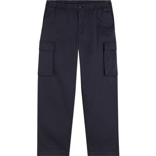 Straight Cotton Cargo Pants - Blue - S