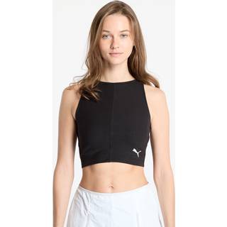 Women&#39;s Puma WARDROBE Essentials Ribbed Crop Top, Black, Size S, Clothing - Black - S
