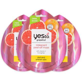 Ja til grapefrugt Iridescent Peel Off Mask med C-vitamin for at opfriske kedelig hud til mnd, kvinder og teenagere. Ingen parabener 3-pak.