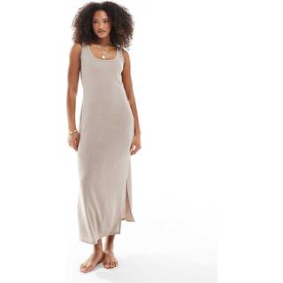 Loungeable Loungeable Brown Scoop Neck Soft Knit Crochet Dress